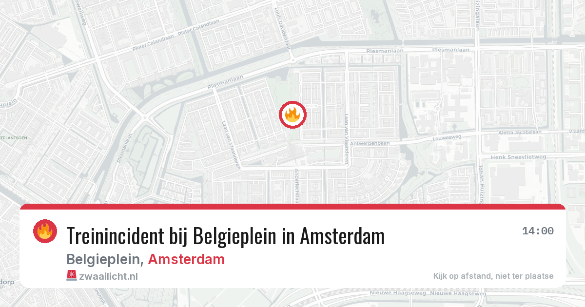 Treinincident bij Belgieplein in Amsterdam — 25 apr 2026