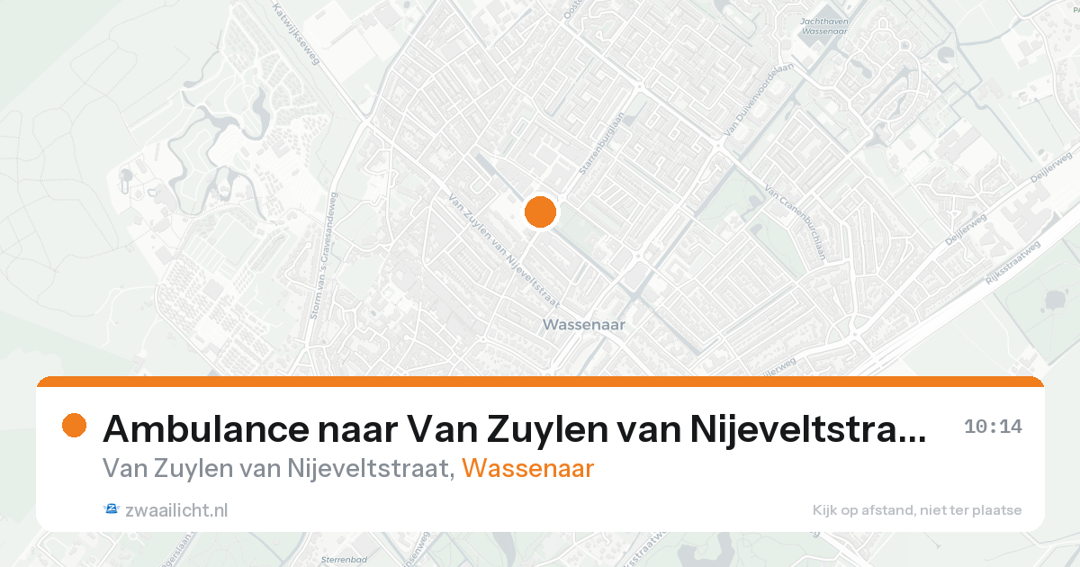 Ambulance naar Van Zuylen van Nijeveltstraat in Wassenaar — 20 aug 2026