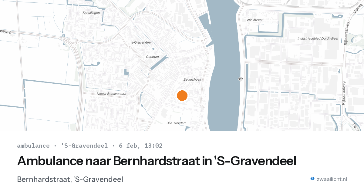 Ambulance naar Bernhardstraat in 'S-Gravendeel — 6 feb 2026