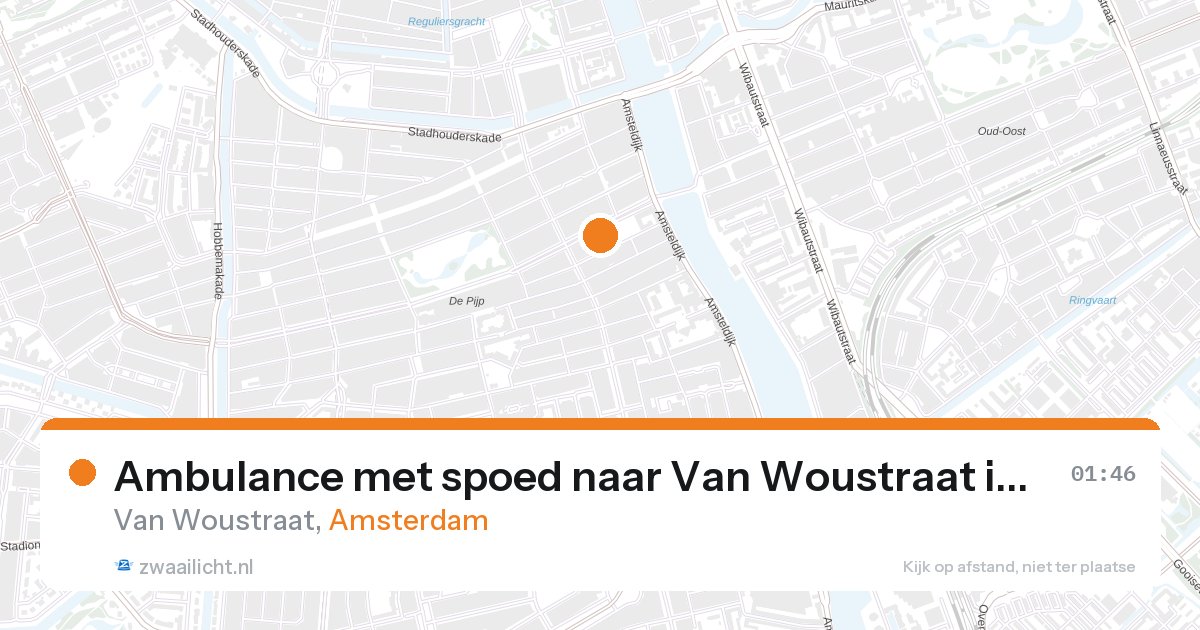 Ambulance met spoed naar Van Woustraat in Amsterdam — 27 aug 2026