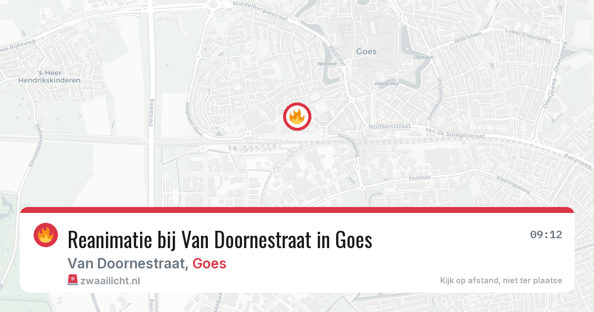 Reanimatie bij Van Doornestraat in Goes — 14 aug 2026