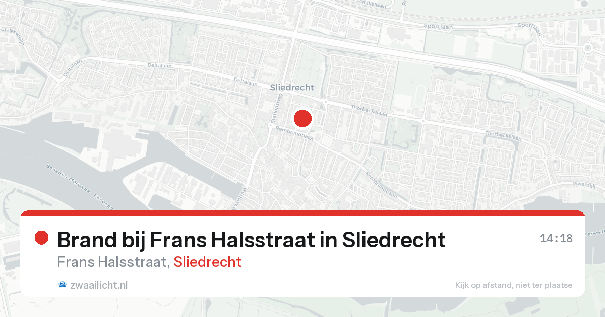 Brand bij Frans Halsstraat in Sliedrecht — 17 aug 2026