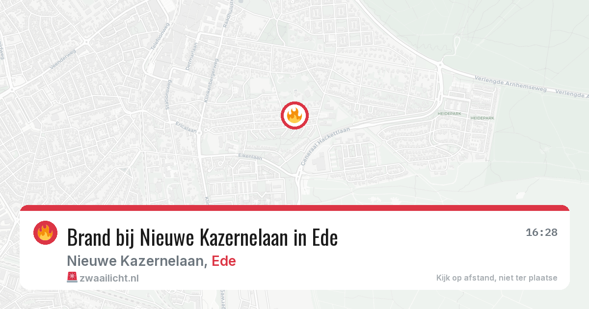 Brand bij Nieuwe Kazernelaan in Ede — 31 jul 2026