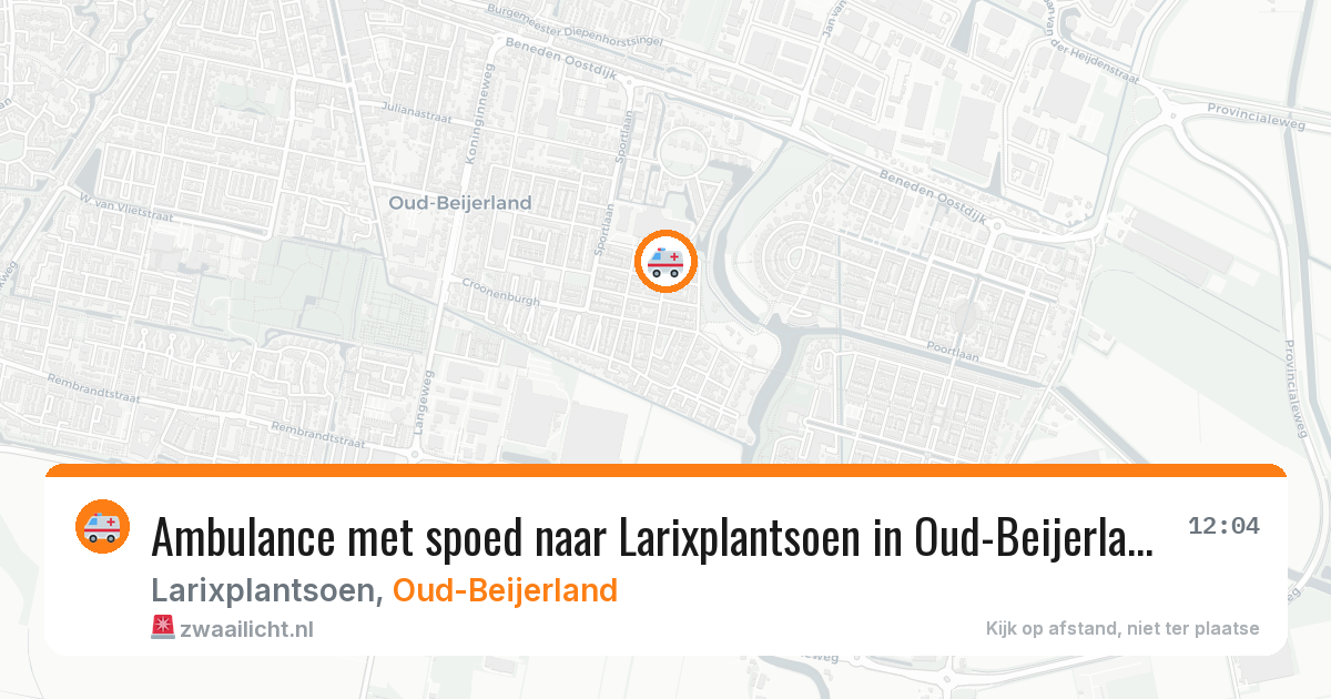Ambulance met spoed naar Larixplantsoen in Oud-Beijerland — 3 mei 2026