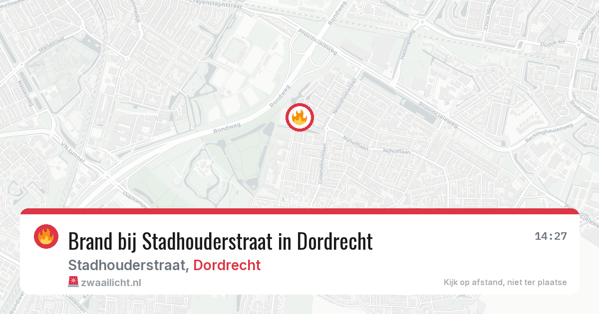 Brand bij Stadhouderstraat in Dordrecht — 4 aug 2026