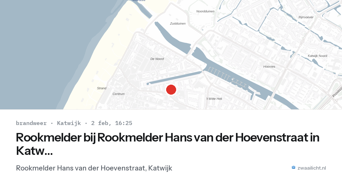 Rookmelder bij Rookmelder Hans van der Hoevenstraat in Katwijk — 2 feb 2026
