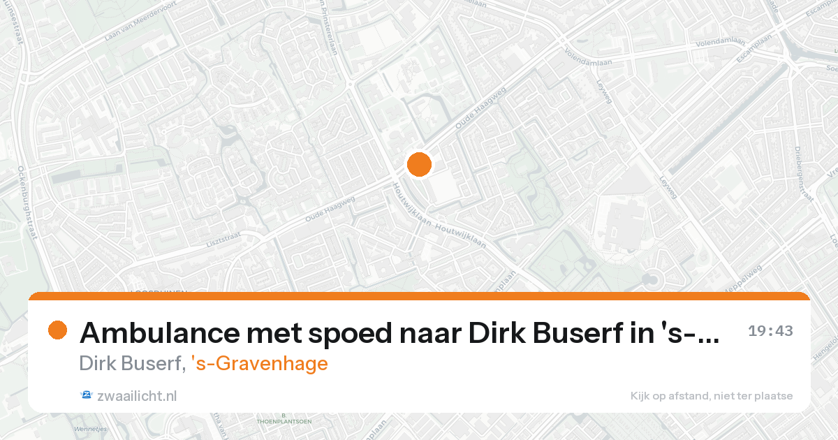 Ambulance met spoed naar Dirk Buserf in 's-Gravenhage — 10 mei 2026