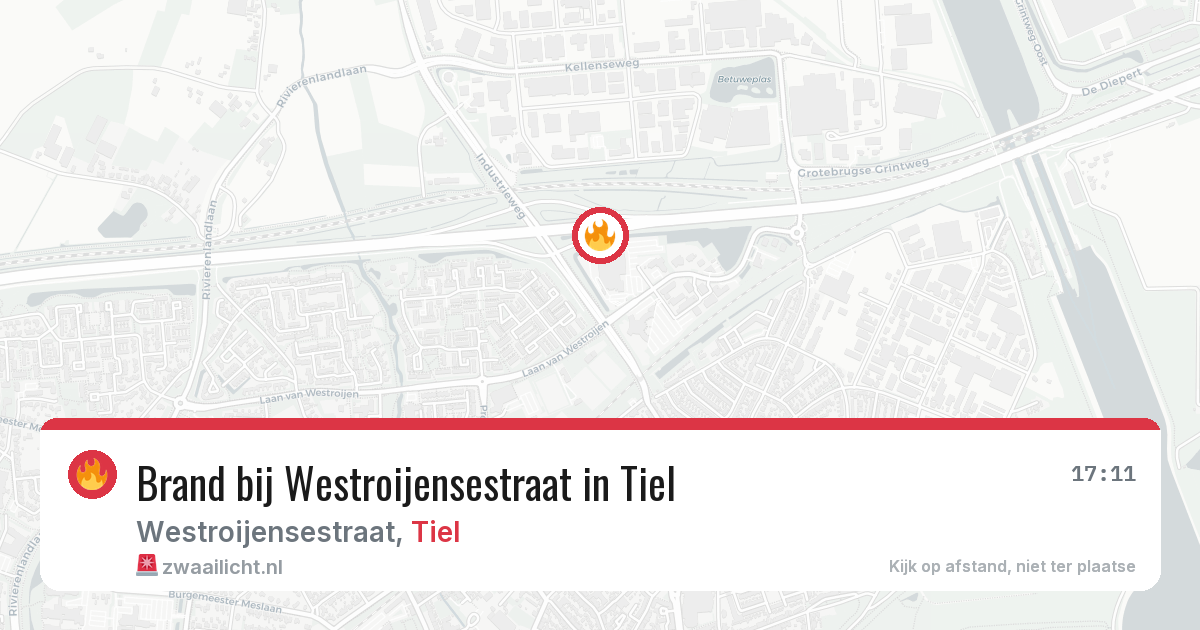 Brand bij Westroijensestraat in Tiel — 6 mei 2026