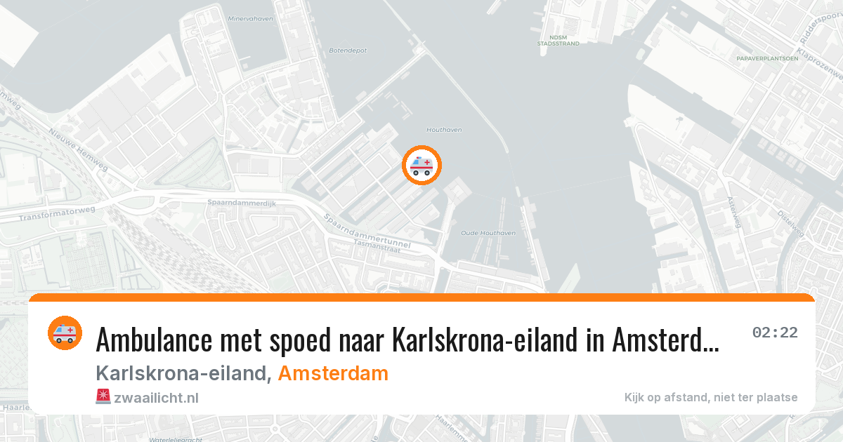 Ambulance met spoed naar Karlskrona-eiland in Amsterdam — 7 jun 2026