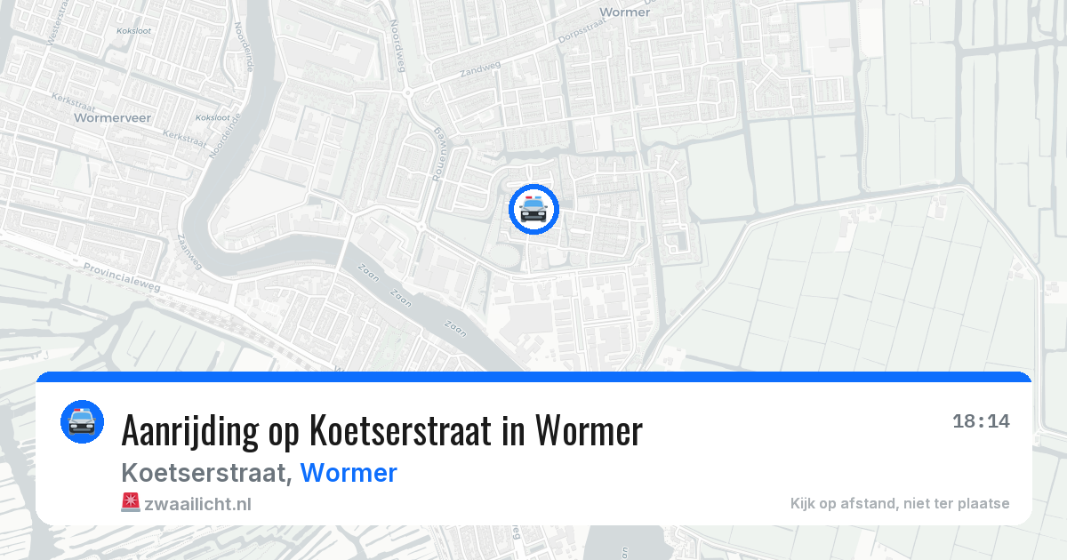 Aanrijding op Koetserstraat in Wormer — 29 mei 2026