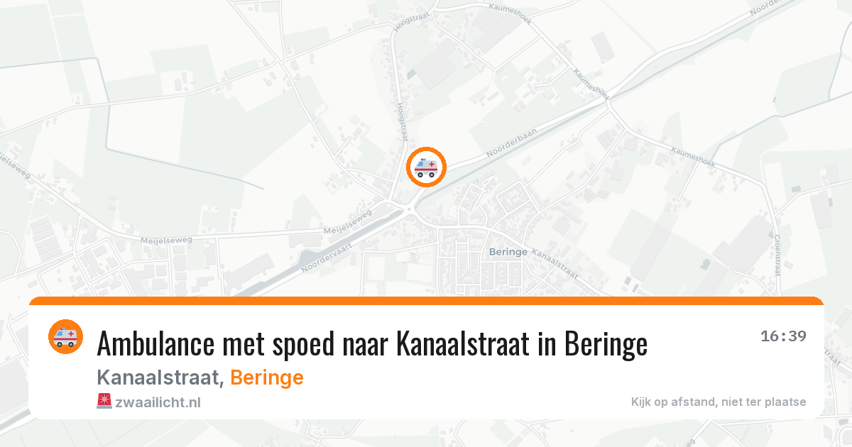 Ambulance met spoed naar Kanaalstraat in Beringe — 20 mrt 2026