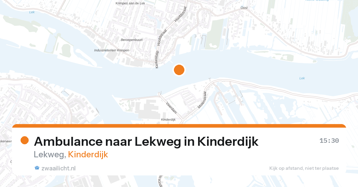 Ambulance naar Lekweg in Kinderdijk — 28 aug 2026