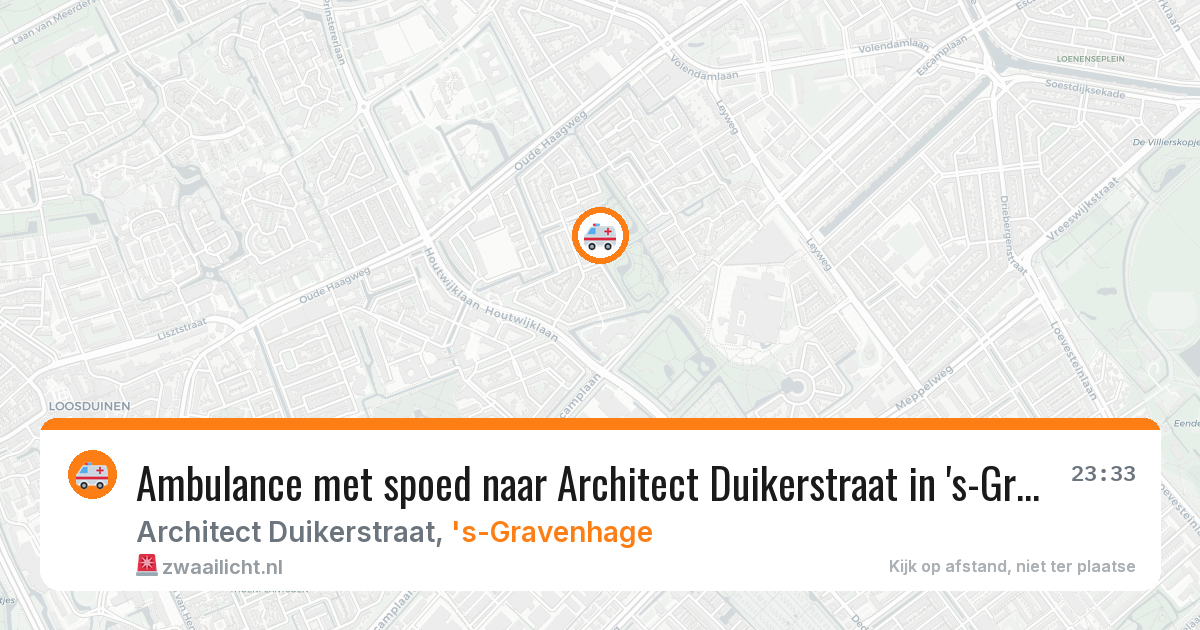 Ambulance met spoed naar Architect Duikerstraat in 's-Gravenhage — 13 aug 2026