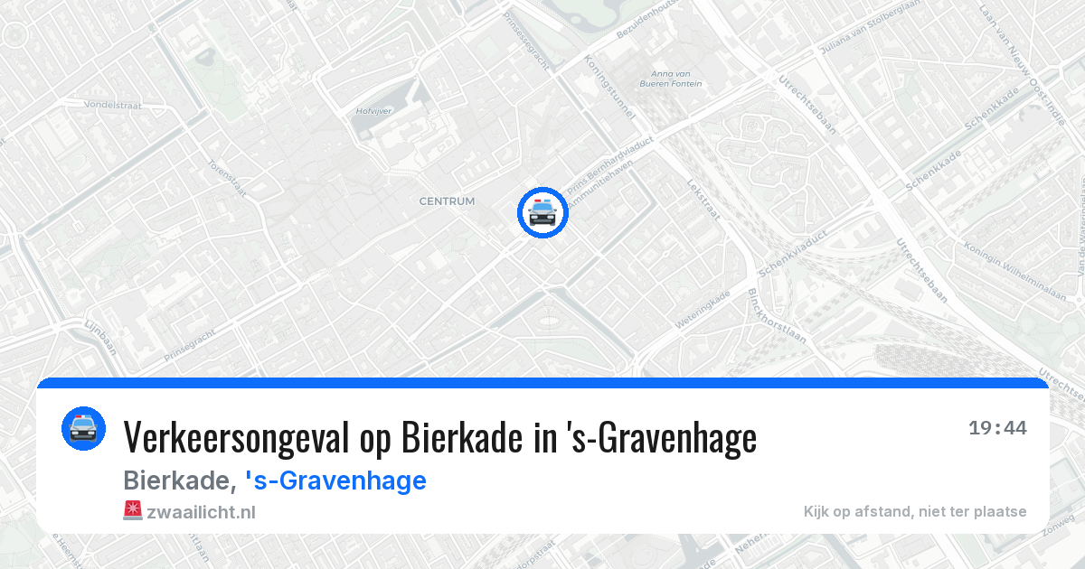 Verkeersongeval op Bierkade in 's-Gravenhage — 17 jun 2026
