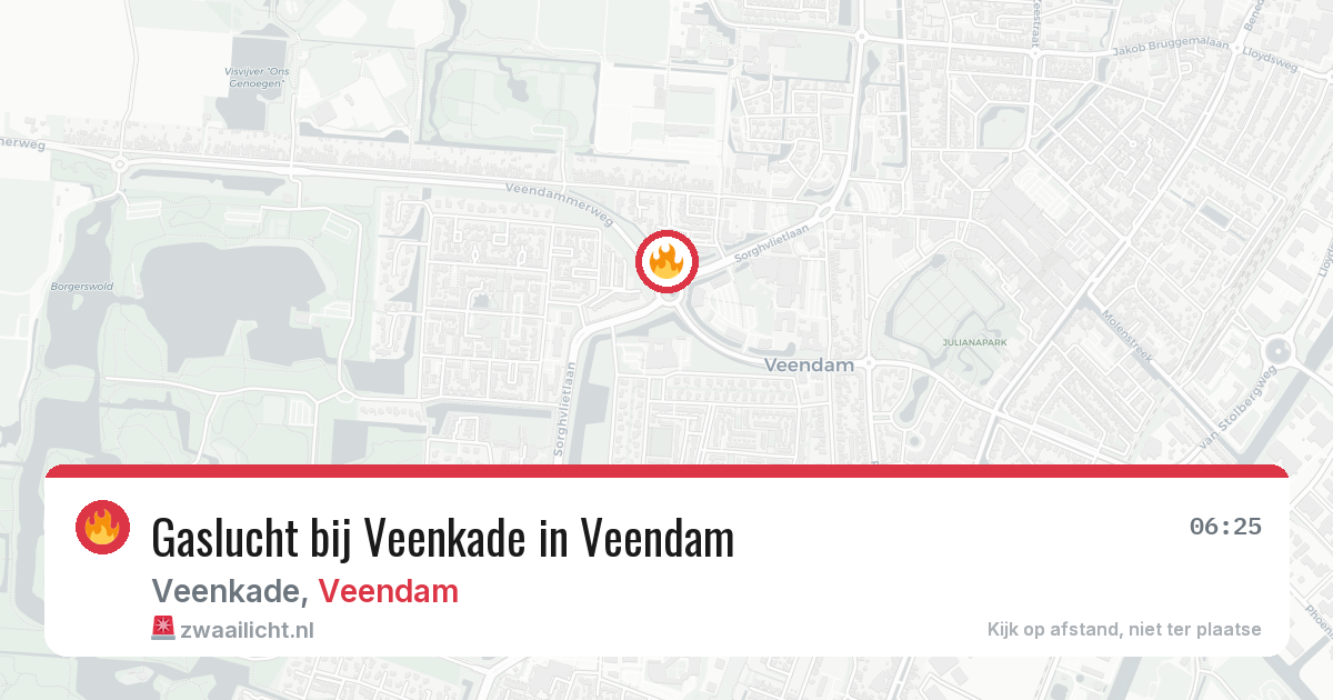 Gaslucht bij Veenkade in Veendam — 20 mei 2026