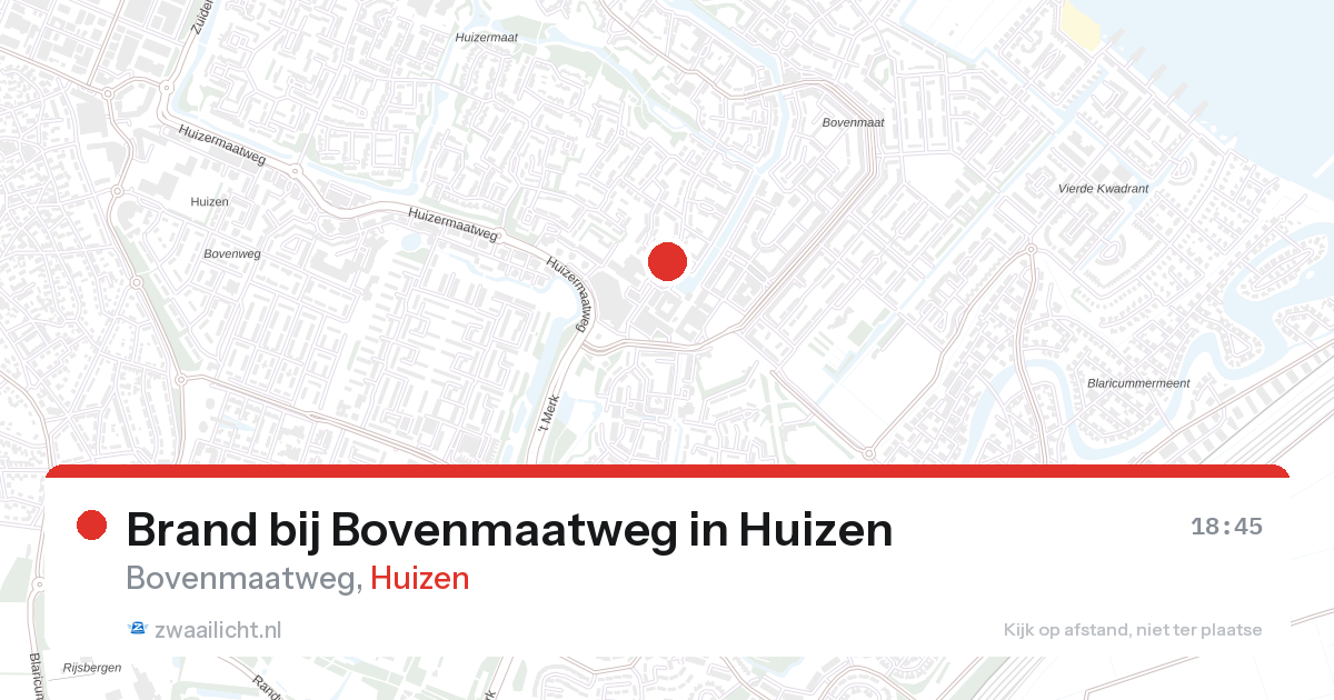 Brand bij Bovenmaatweg in Huizen — 1 apr 2026