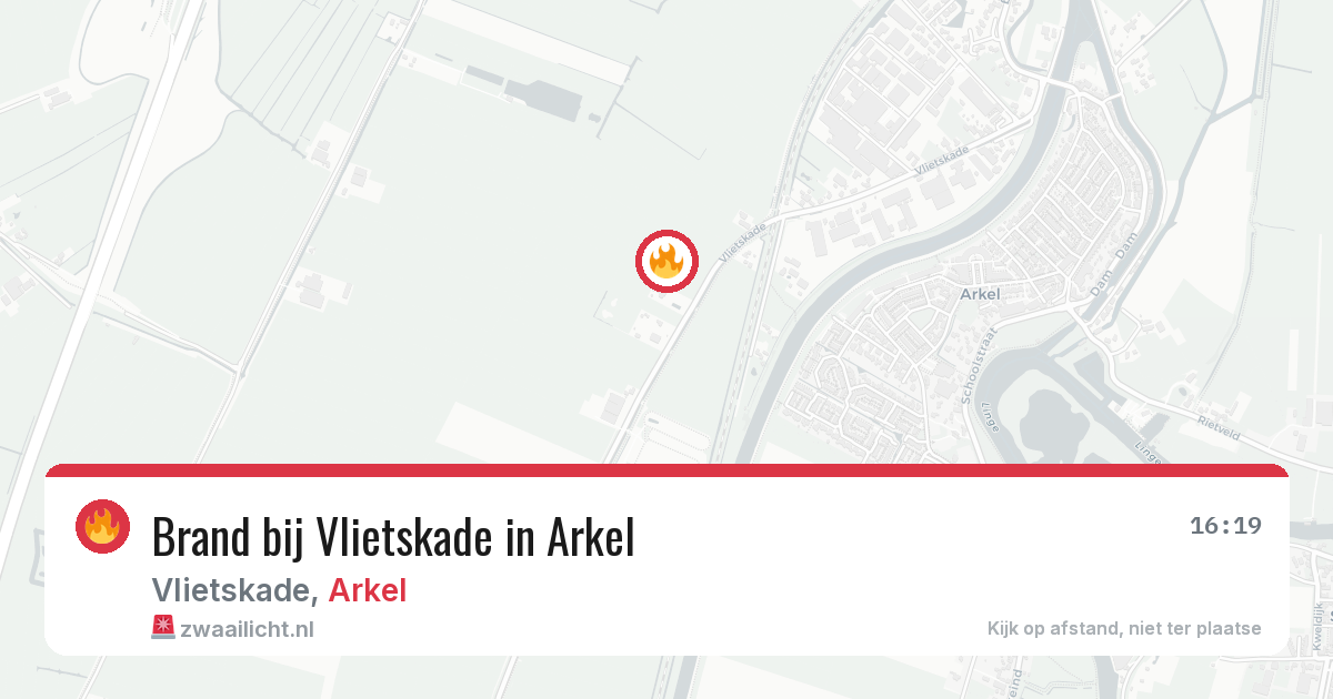 Brand bij Vlietskade in Arkel — 12 aug 2026