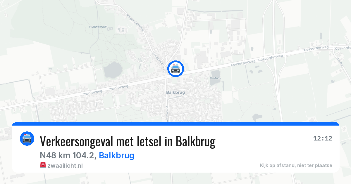 Verkeersongeval met letsel in Balkbrug — 21 jun 2026