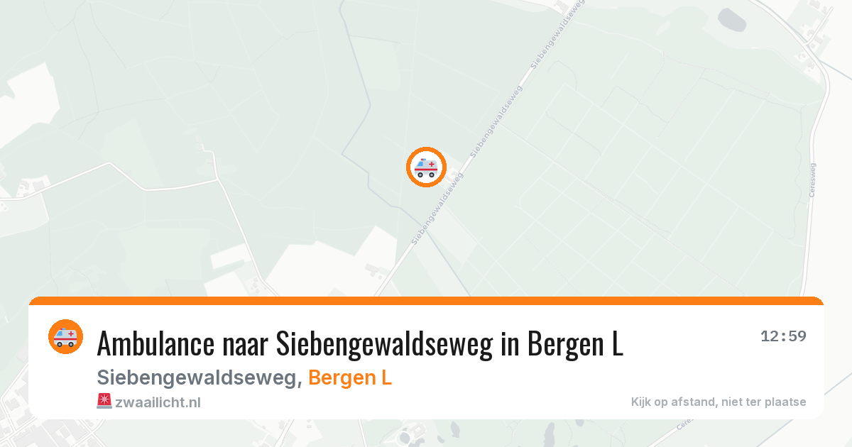 Ambulance naar Siebengewaldseweg in Bergen L — 29 mei 2026