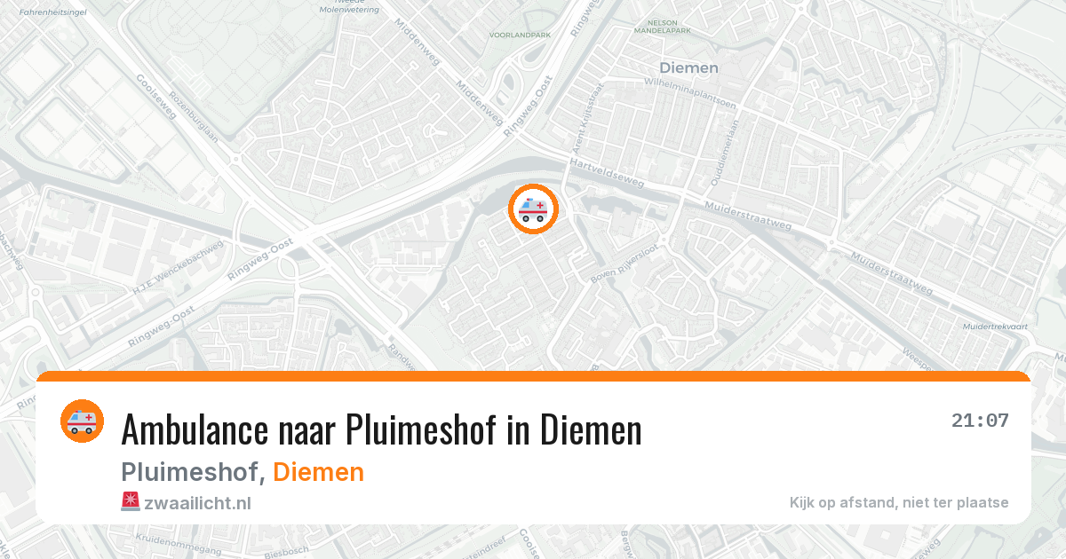 Ambulance naar Pluimeshof in Diemen — 13 aug 2026