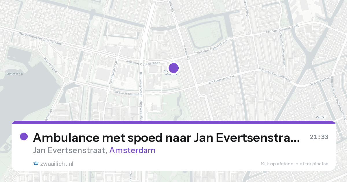 Ambulance met spoed naar Jan Evertsenstraat in Amsterdam — 20 aug 2026