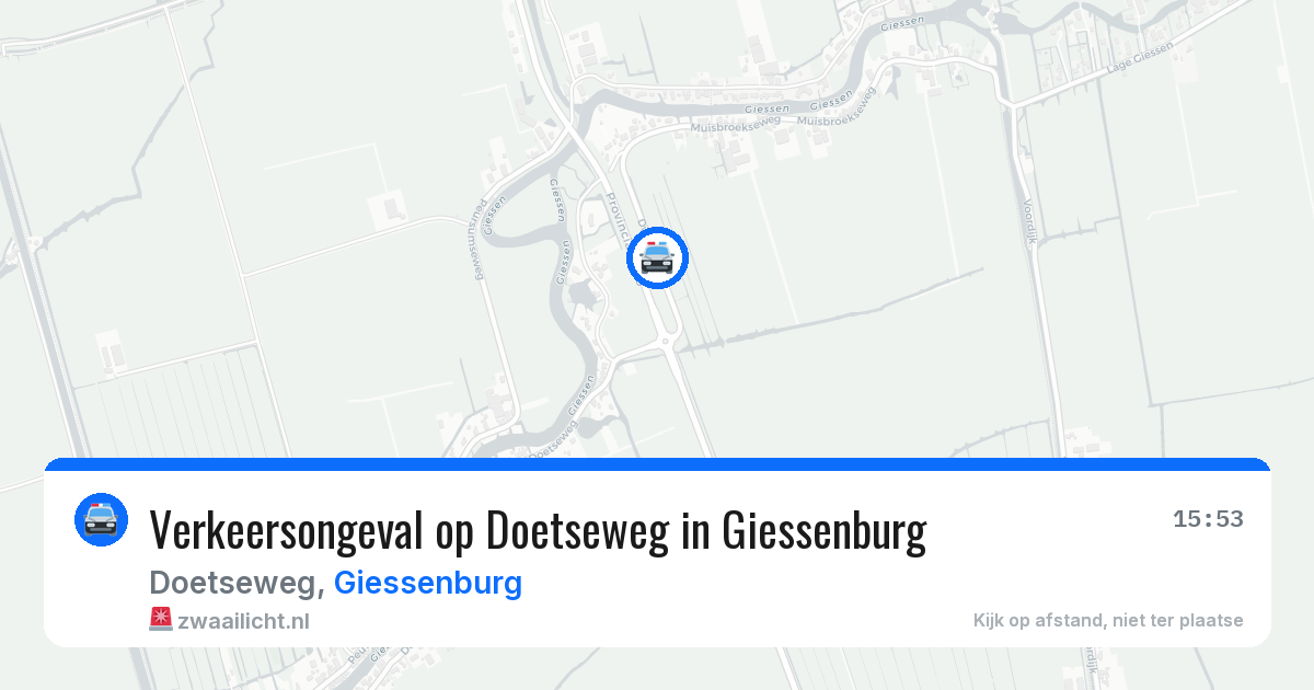 Verkeersongeval op Doetseweg in Giessenburg — 19 mrt 2026