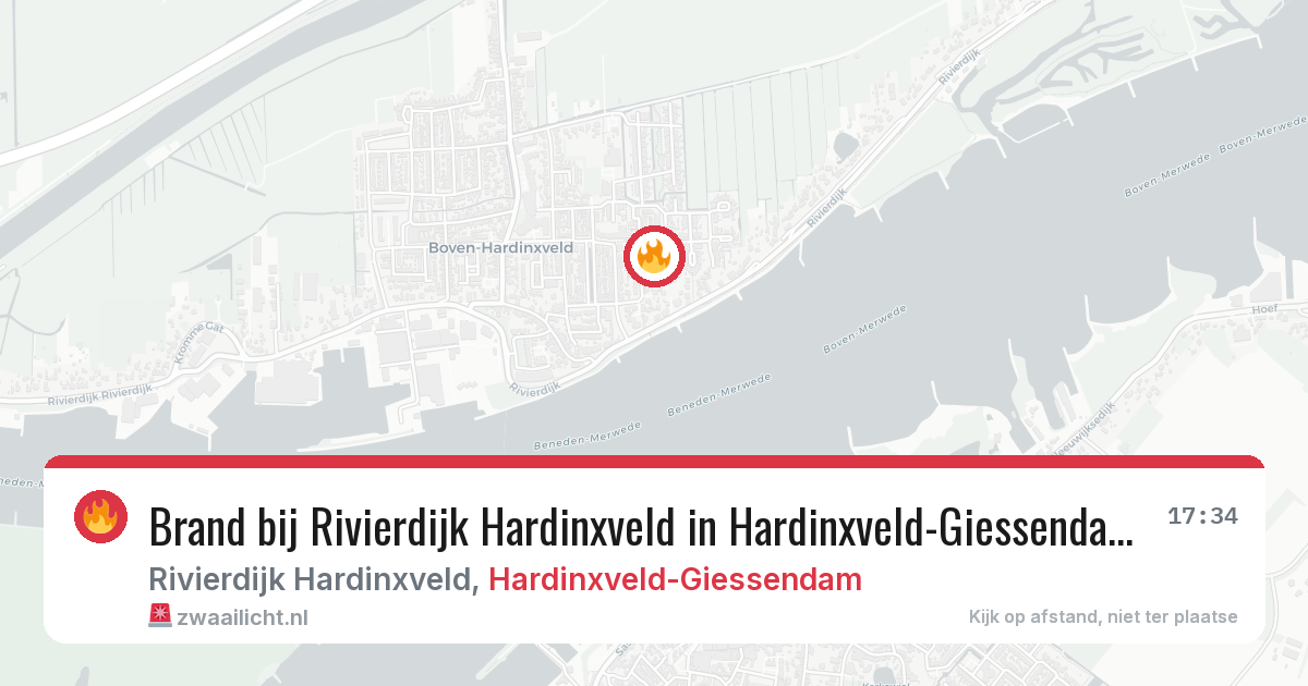 Brand bij Rivierdijk Hardinxveld in Hardinxveld-Giessendam — 6 aug 2026