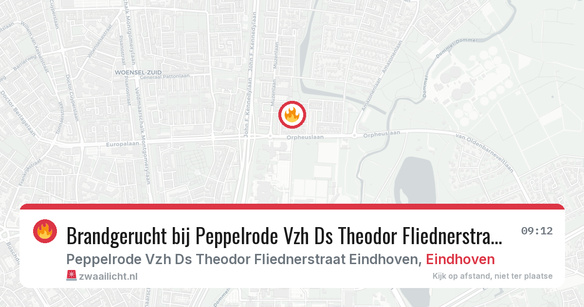 Brandgerucht bij Peppelrode Vzh Ds Theodor Fliednerstraat Eindhoven in Eindhoven — 4 mei 2026