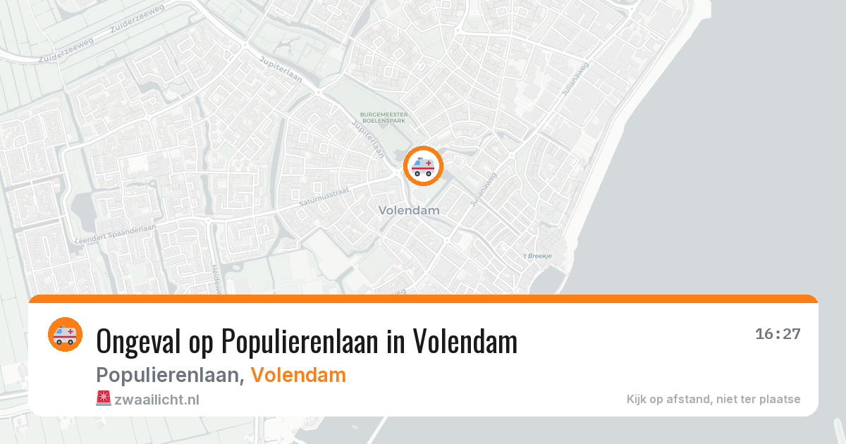 Ongeval op Populierenlaan in Volendam — 17 jun 2026