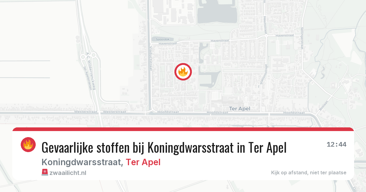Gevaarlijke stoffen bij Koningdwarsstraat in Ter Apel — 5 jul 2026
