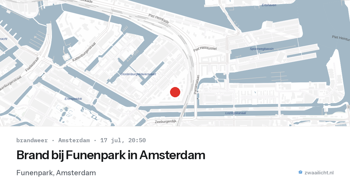 Brand bij Funenpark in Amsterdam — 17 jul 2026