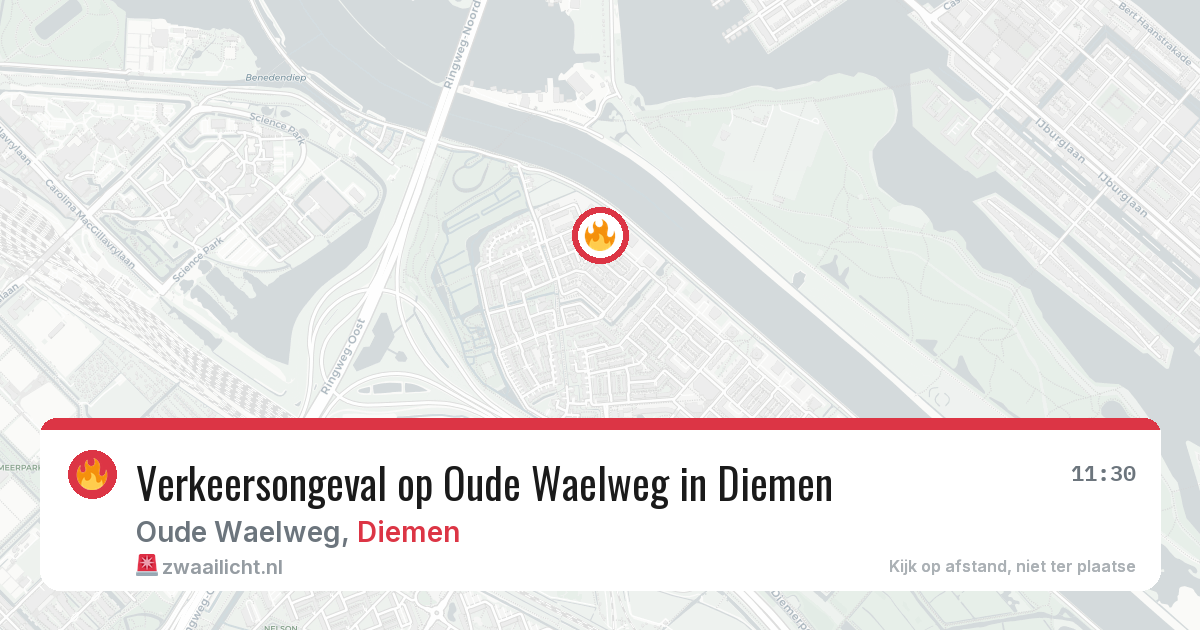 Verkeersongeval op Oude Waelweg in Diemen — 4 jul 2026