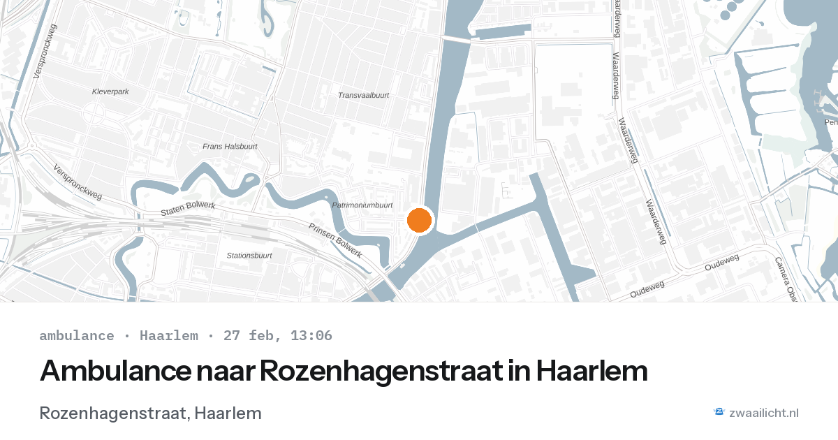 Ambulance naar Rozenhagenstraat in Haarlem — 27 feb 2026
