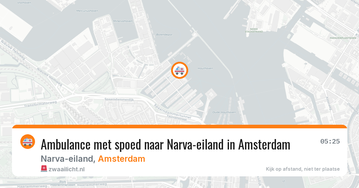Ambulance met spoed naar Narva-eiland in Amsterdam — 6 jun 2026