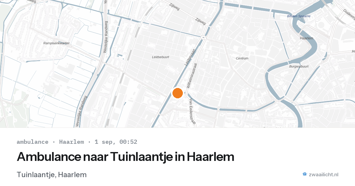 Ambulance naar Tuinlaantje in Haarlem — 31 aug 2026