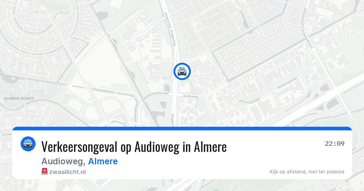 Verkeersongeval op Audioweg in Almere — 6 feb 2026