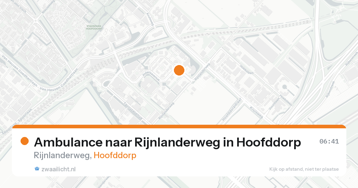 Ambulance naar Rijnlanderweg in Hoofddorp — 20 aug 2026