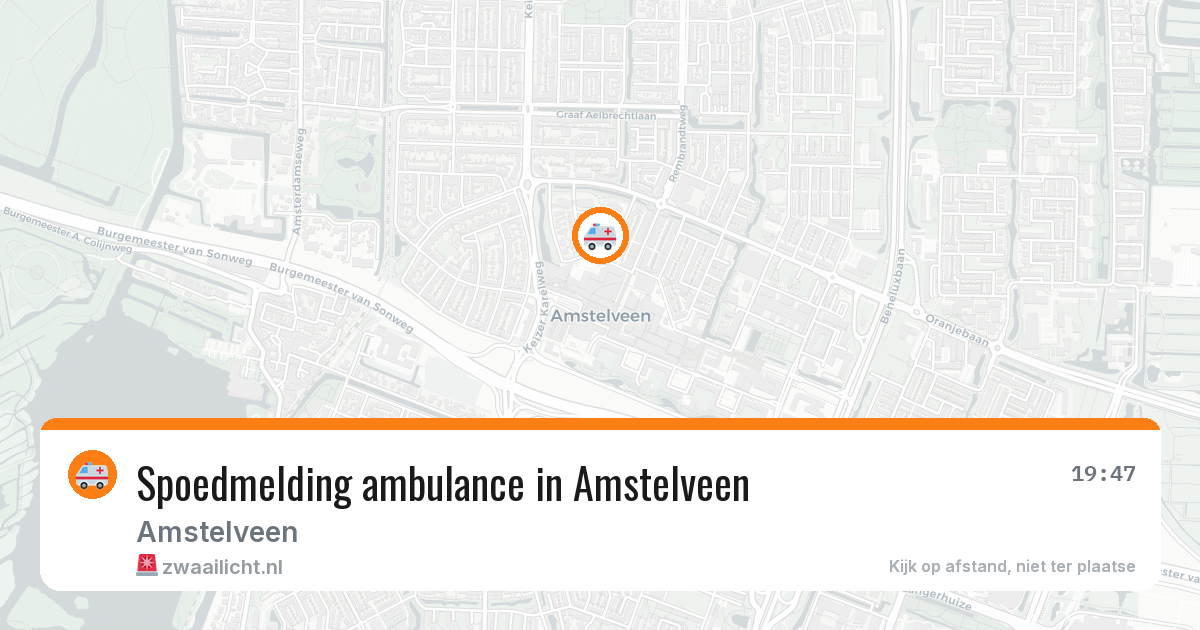 Spoedmelding ambulance in Amstelveen — 12 jun 2026