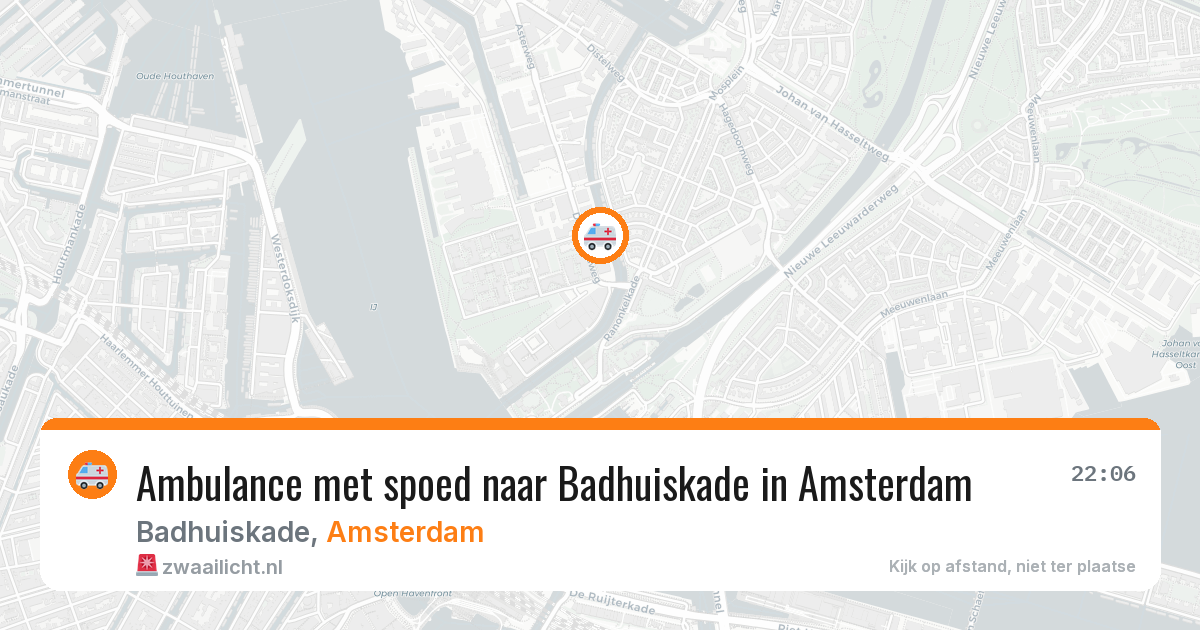 Ambulance met spoed naar Badhuiskade in Amsterdam — 15 apr 2026