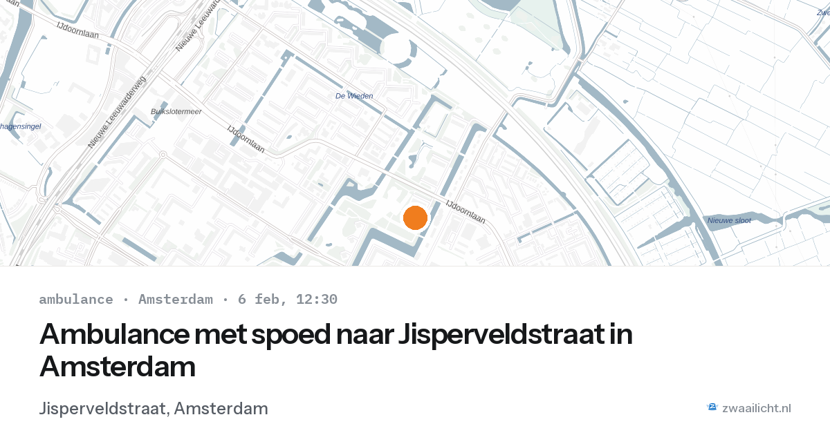 Ambulance met spoed naar Jisperveldstraat in Amsterdam — 6 feb 2026