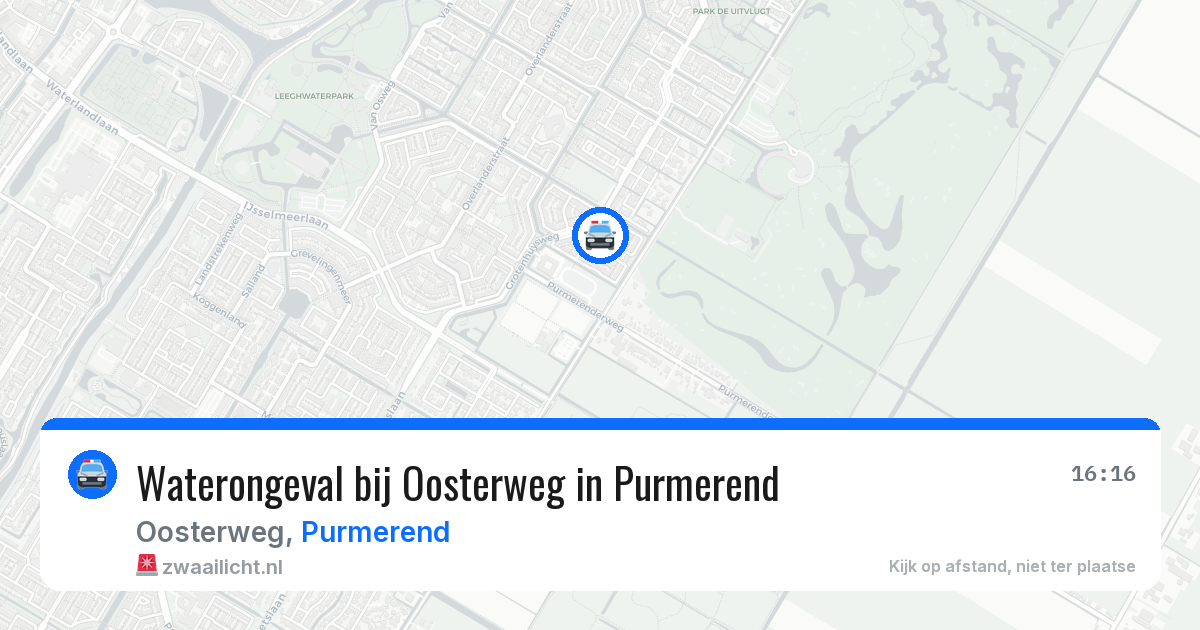 Waterongeval bij Oosterweg in Purmerend — 24 mei 2026