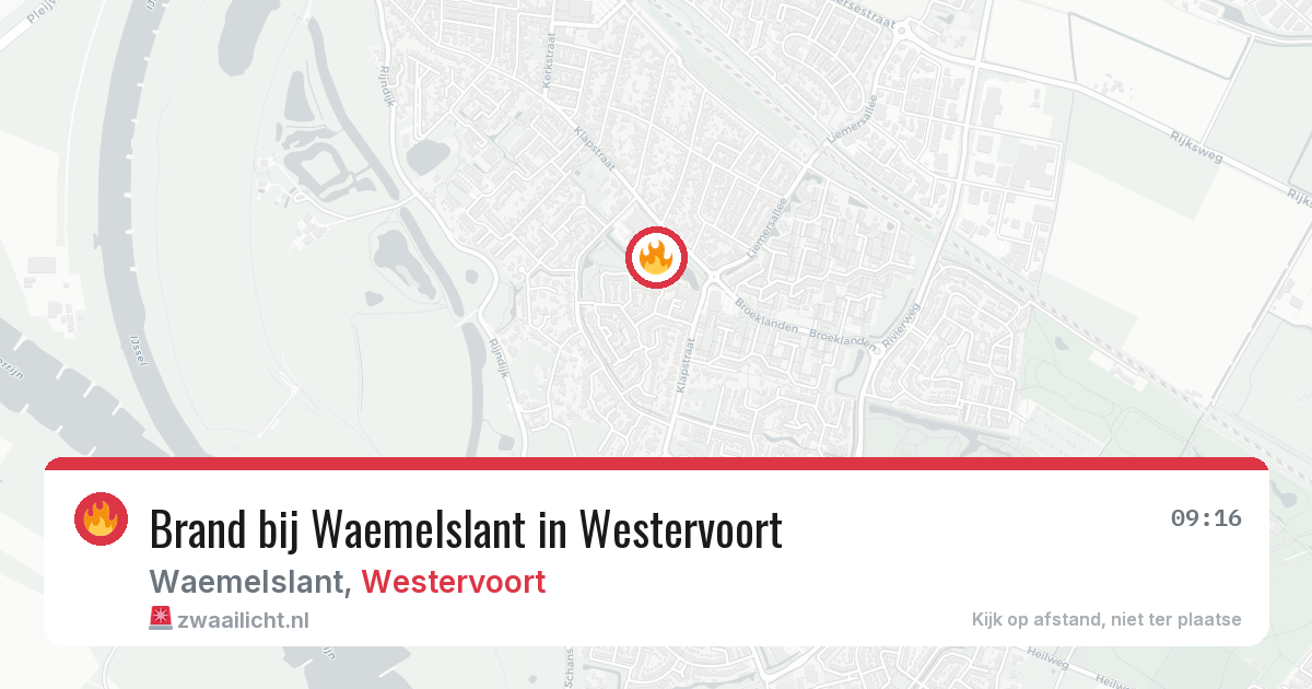 Brand bij Waemelslant in Westervoort — 4 jul 2026