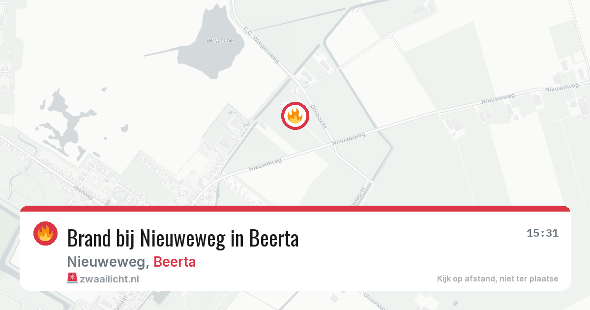 Brand bij Nieuweweg in Beerta — 31 jul 2026