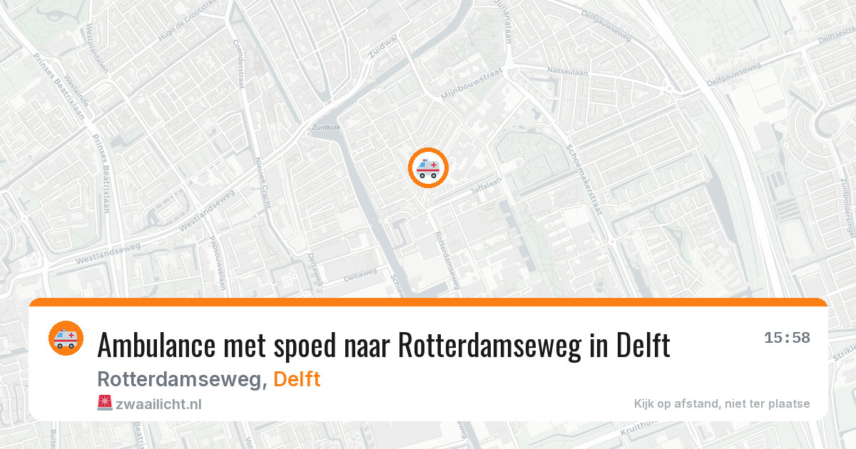 Ambulance met spoed naar Rotterdamseweg in Delft — 25 mei 2026