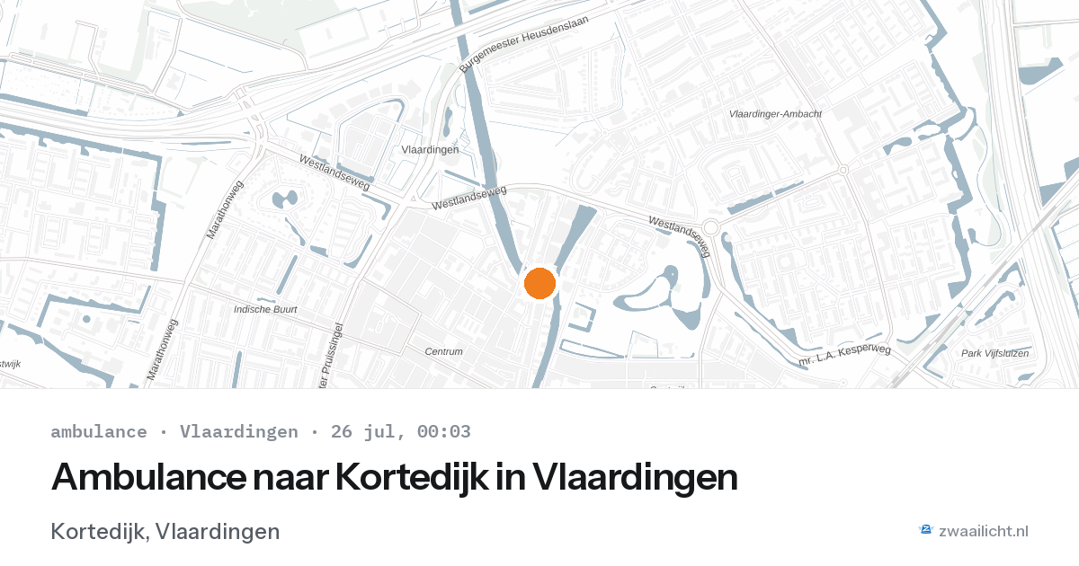Ambulance naar Kortedijk in Vlaardingen — 25 jul 2026