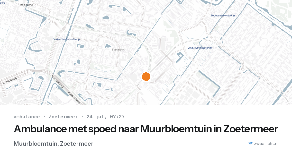 Ambulance met spoed naar Muurbloemtuin in Zoetermeer — 24 jul 2026