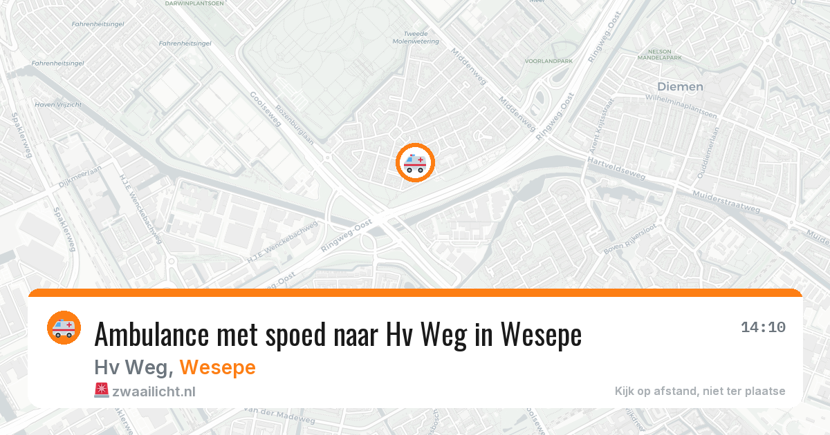 Ambulance met spoed naar Hv Weg in Wesepe — 15 apr 2026