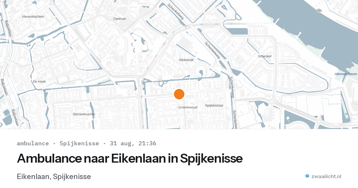 Ambulance naar Eikenlaan in Spijkenisse — 31 aug 2026