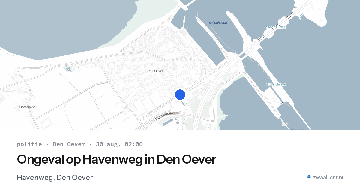 Ongeval op Havenweg in Den Oever — 30 aug 2026