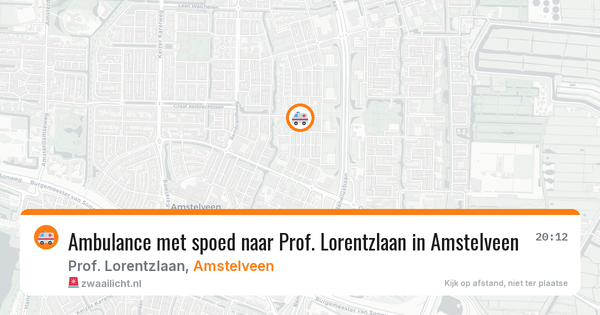 Ambulance met spoed naar Prof. Lorentzlaan in Amstelveen — 5 aug 2026